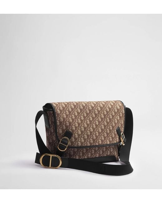 Dior Brown Medium Jett Messenger Bag With Flap for men