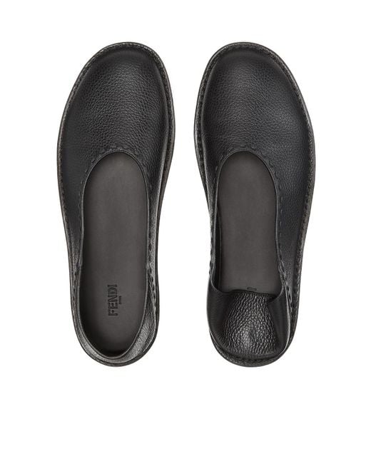 Fendi Black Slip-On Flat Slippers for men