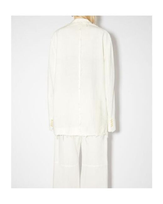 Acne White Notched-Collar Single-Breasted Blazer