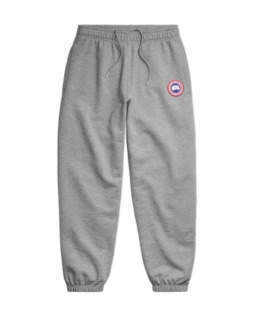 Canada Goose Gray Rove Logo-Patch Cotton Track Pants for men