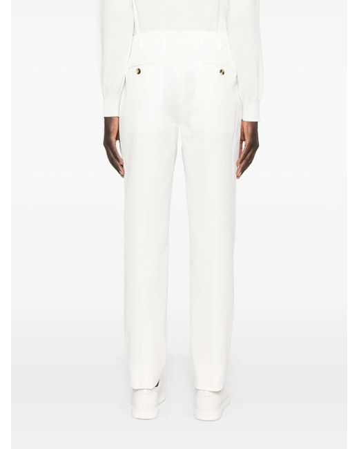 Brunello Cucinelli White Cotton Trousers for men