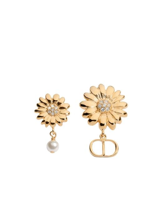 Dior Metallic Cd Multi Flowers Earrings