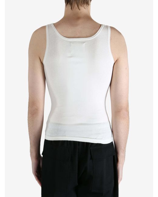Extreme Cashmere White Round-Neck Sleeveless Vest for men
