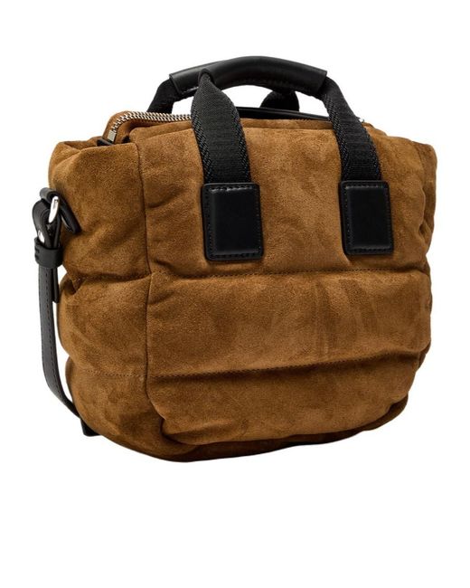 Moncler Brown Suede Crossbody Bag