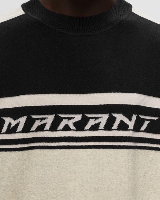Isabel Marant Black Logo Intarsia-Knit Crewneck Jumper for men