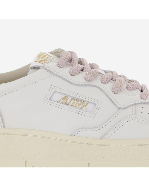 Autry White Medalist Lace-Up Sneakers
