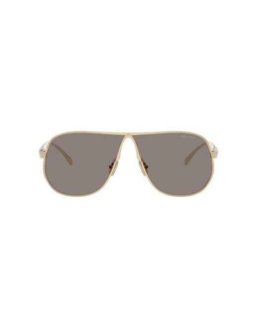 Miu Miu Metallic Eyewear Pilot Frame Full Rim Sunglasses
