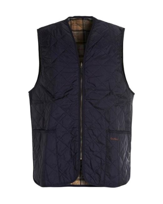 Barbour Blue Quilted Sleeveless Jacket for men
