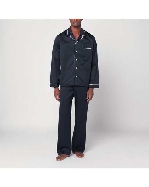Tekla Blue Piped Pyjama for men