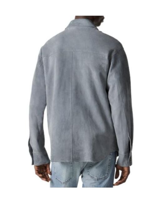 Lardini Gray Suede Shirt Jacket for men