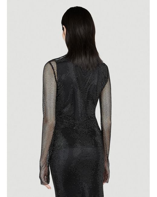 Sportmax Black High Neck Mesh Top