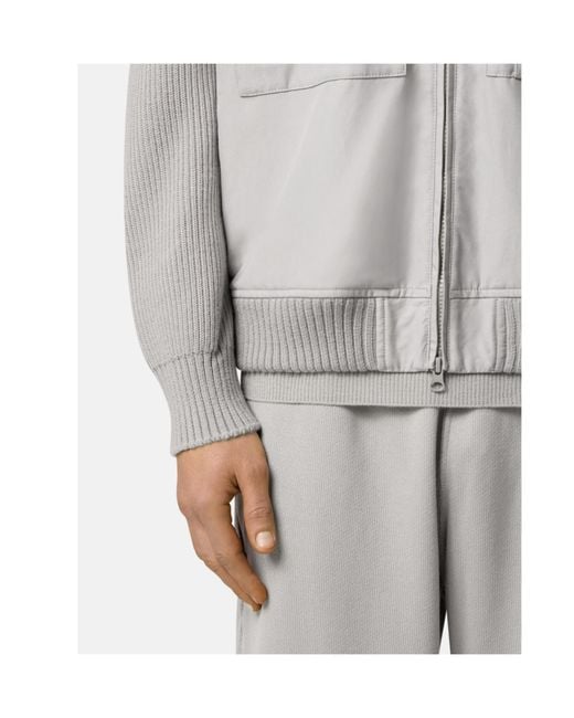 Stone Island Gray Logo-Patch Jacket for men