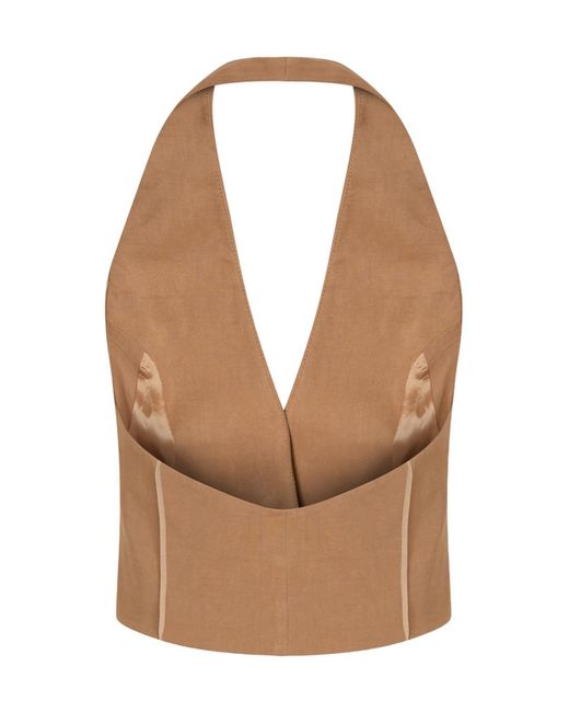 Pinko Natural Open Back Short Vest