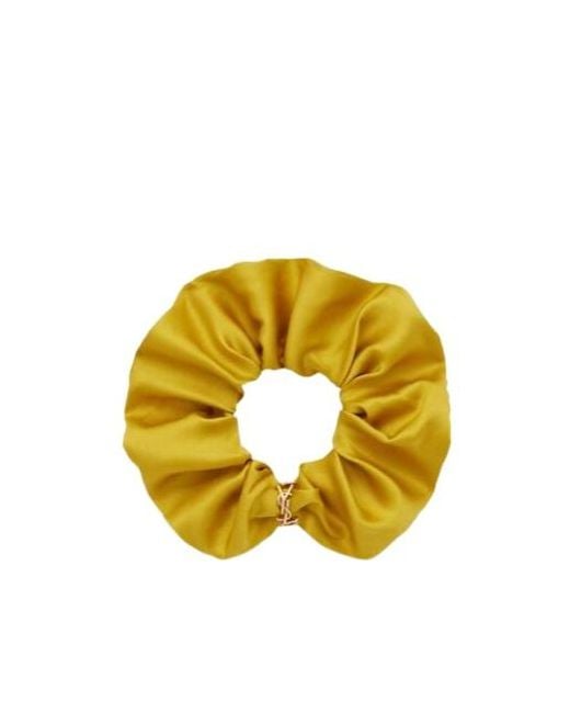 Saint Laurent Yellow Cassandre Scrunchie