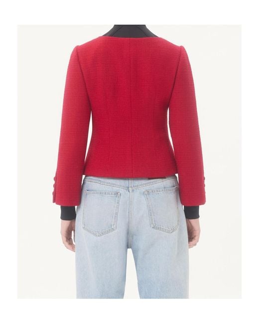 Valentino Red Bow Detailed Button-Up Jacket