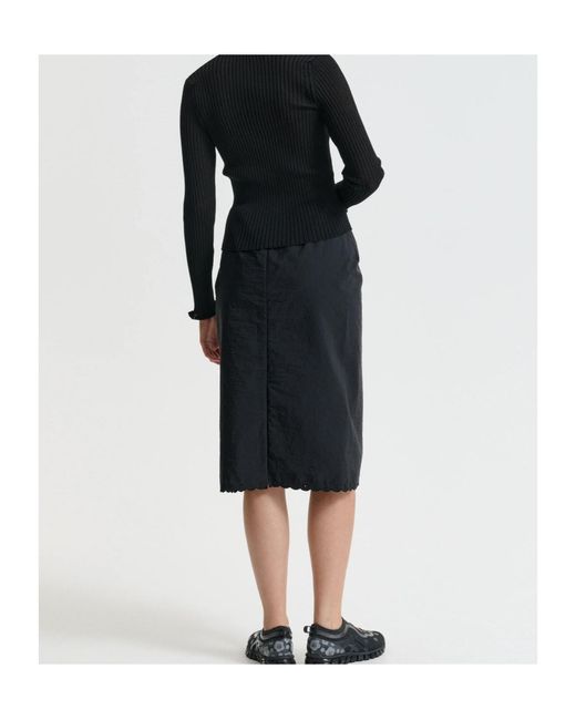 CECILIE BAHNSEN Black Cbbria Embroidered Taffeta Skirt