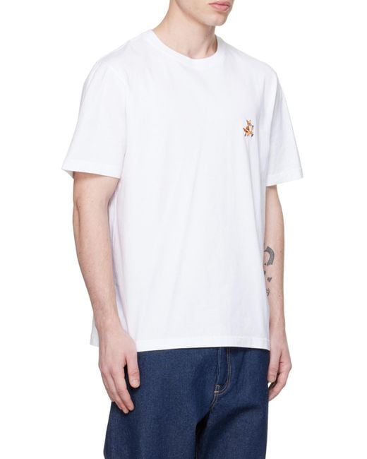 Maison Kitsuné White Maison Kitsuné Speedy Fox Patch Comfort T-Shirt for men