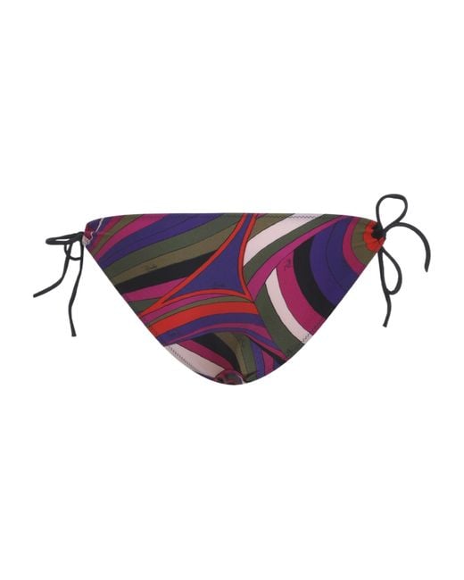 Emilio Pucci Purple Pucci Abstract-Printed Tie-Fastened Bikini Briefs