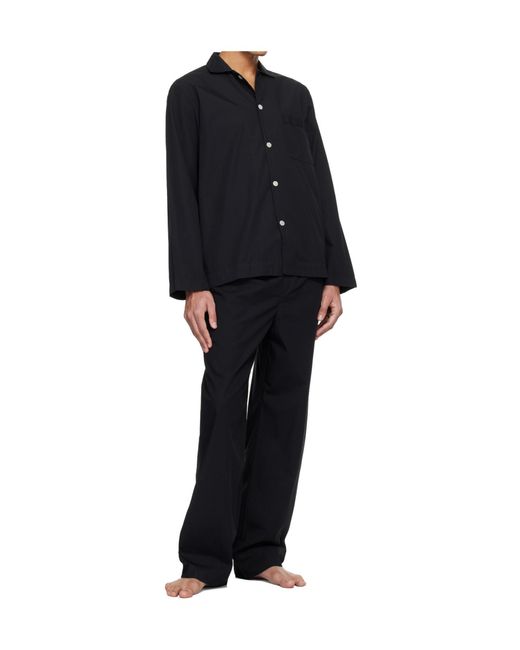 Tekla Blue Collared Pajama Shirt for men