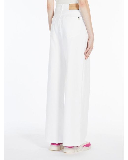 Weekend by Maxmara White Logo-Embellished Classic-Five Pockets Jeans