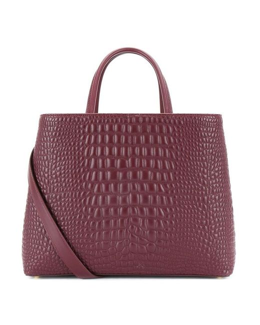 Fendi Purple Logo Details Handbag