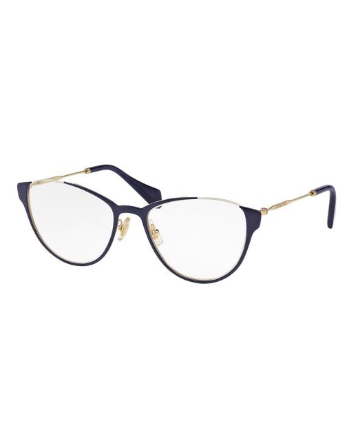 Miu Miu White Half Frame Glasses