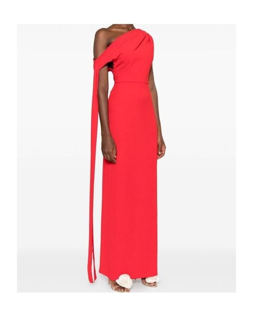 Solace London Red Irina Midi Dress