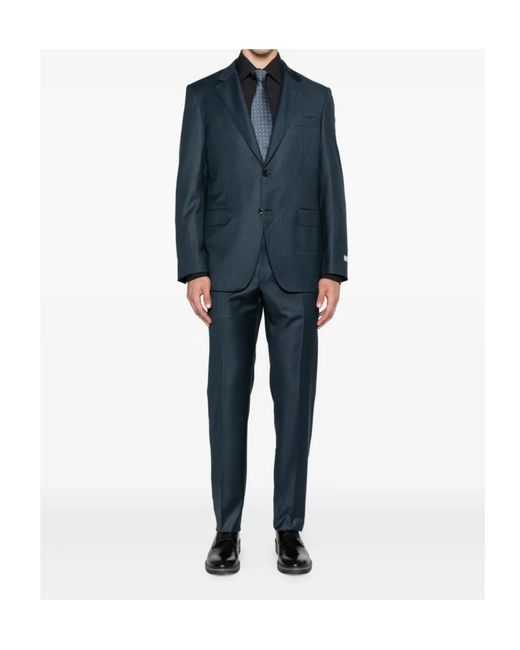Canali Blue Checked Suit for men