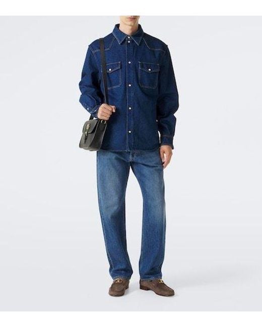 Valentino Blue Vgold Denim Western Shirt for men