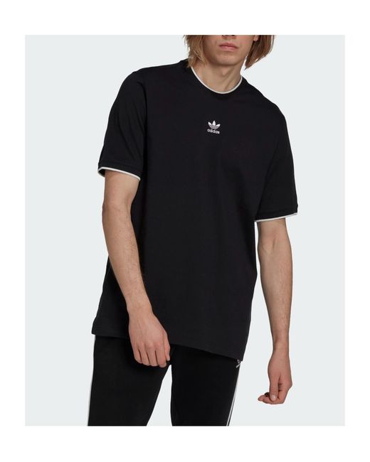 Adidas Black Originals Rekive Logo Embroidered T-Shirt for men