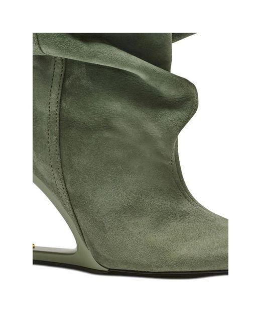Balmain Green No Wedge Ankle Boots