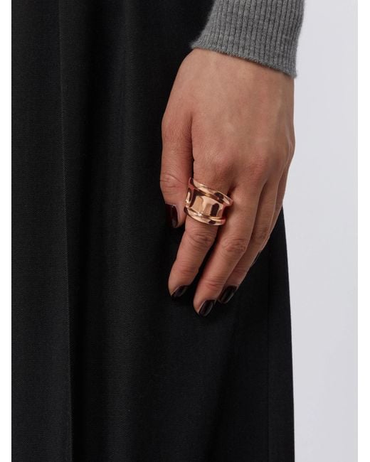 Max Mara Pink Durata Logo Engraved Ring