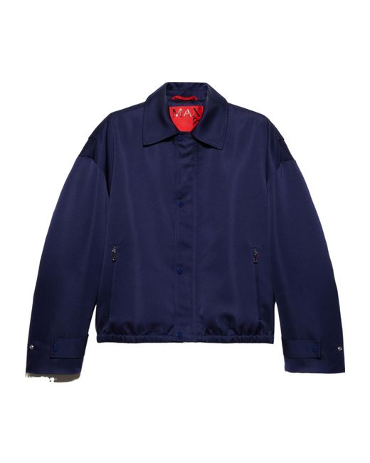 MAX&Co. Blue Duchesse Satin Bomber Jacket