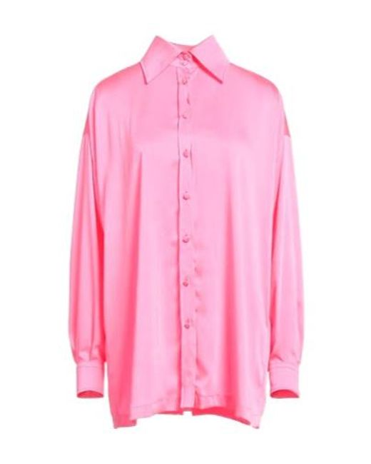 Dolce & Gabbana Pink Minimalist Satin Shirt