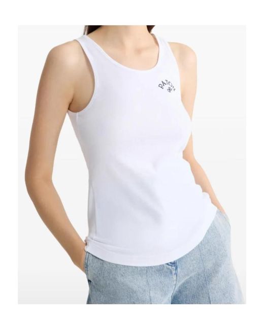 Patou White Logo-Print Tank Top