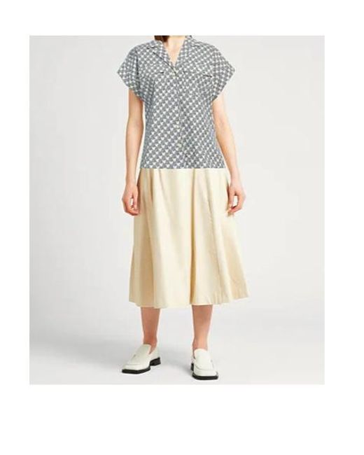 Tory Burch Gray A Plaid Short-Sleeved Shirt