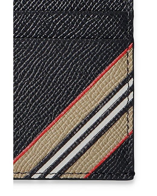 Burberry Black Icon-Striped Card Holder for men