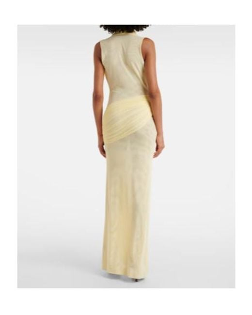 David Koma Metallic Semi-Sheer Gown