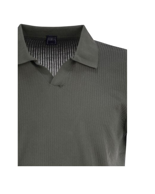 Fedeli Black Giza Cotton Polo Shirt for men