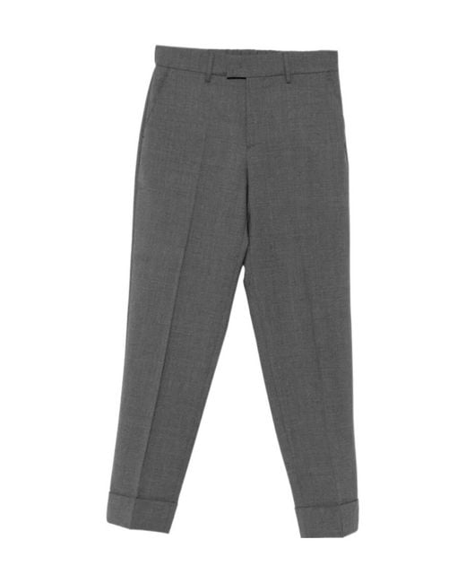 Berwich Gray Pressed-Crease Turned-Up Trousers