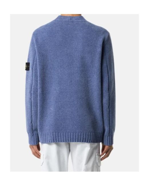 Stone Island Blue Crew-Neck Sweater for men