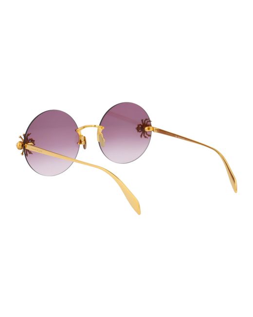 McQueen Purple Round Tinted Sunglasses