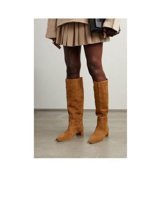 Loeffler Randall Brown Solid Color Suede Knee Boots