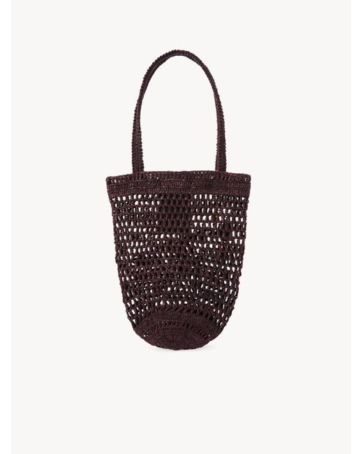 Chloé Red Chloé Small Summer Banana Raffia Tote Bag