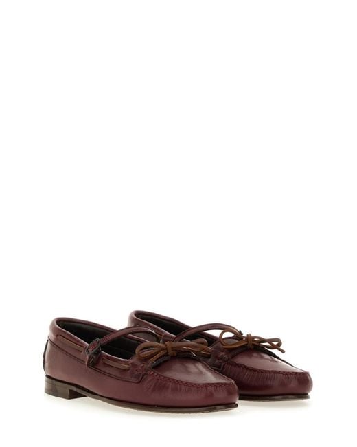Hereu Brown Mary Jane Bow-Detail Loafers
