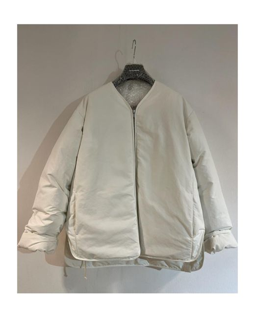 Jil Sander White Curved Hem Down Jacket