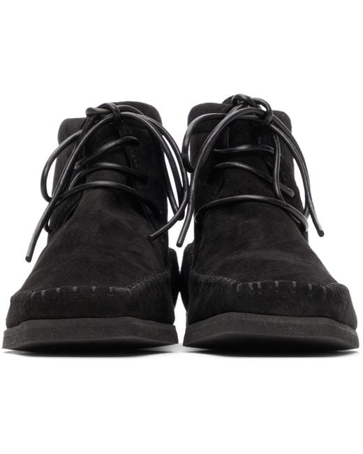Totême Black High-Top Moccasin-Style Leather Boots
