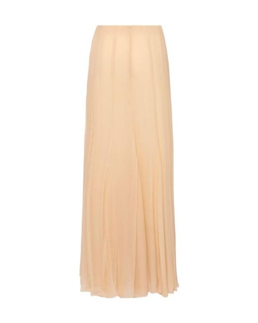 Chloé Natural Silk Mousseline Long Skirt