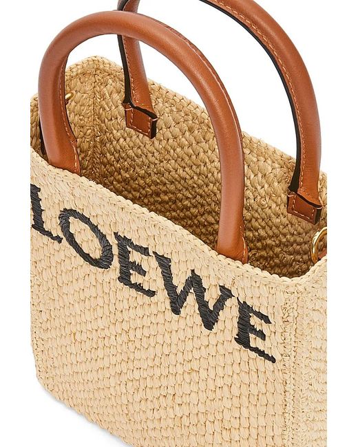 Loewe Natural Logo Detailed Woven Mini Tote Bag