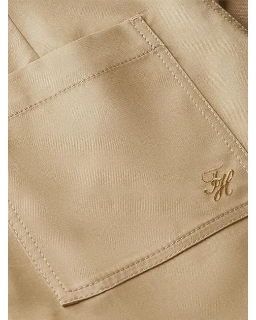 Tommy Hilfiger Natural Logo Embroidery Wide Leg Chinos